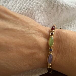 Elegant Multi-Stone Gold Bracelet